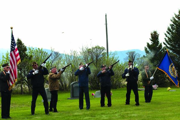 American Legion members gave a 21-gun salute in honor of the soldiers buried at the Meadow Creek Cemetery during a Memorial Day ceremony Monday morning, May 27.