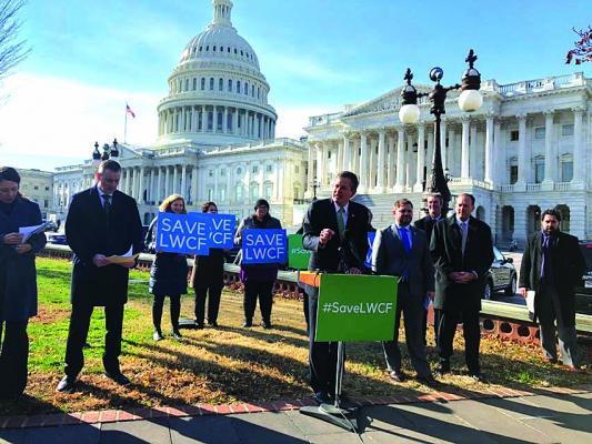 Sen. Daines and supporters of LWCF rally outside the Captiol in Washington, D.C. (Submitted)