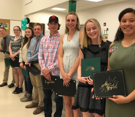 John Seaman Memorial Scholarship Recipients: Max Trapp, Madelyn Pines-Havens, Kylie Noack, Emmett Lingle, Culley Landgaard, Jourdain Klein, Logan Crowley, and Alyssa West.