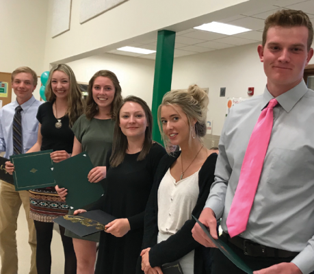 Earl Holt Memorial Scholarship Recipients: Trevor Swanson, Amanda Russell, Whitney McKitrick, Joree Hokanson, Josie Griffis, and Clay Coffman.