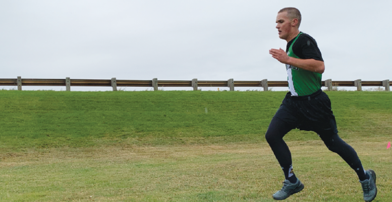 So close to the finish line. Fredson recently has been sworn into the Marines. PHOTO BY KEELY LARSON