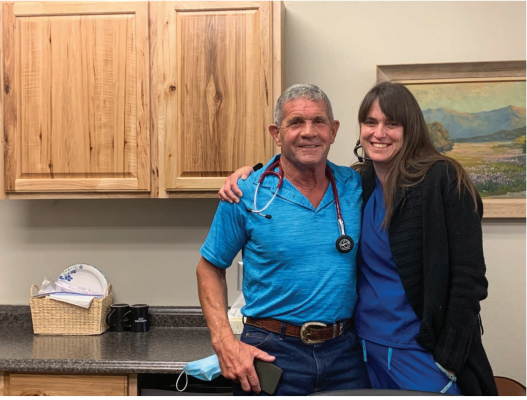 These two, spending so much time together, do not need to be socially distant, Dr. Marks said, laughing. PHOTO BY KEELY LARSON
