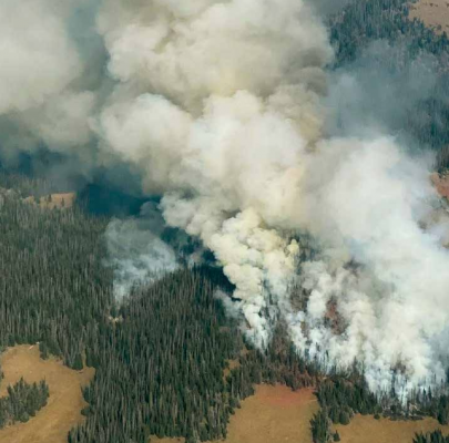 The Lobo Mesa Wildfire burns in the southern Gravelly Mountains Sept. 14. Photo courtesy of the Madison Ranger District.