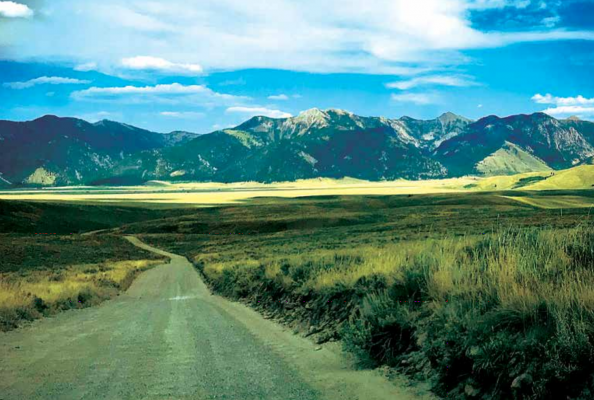 Wade Lake Road looking out to the Madison Mountains in August 2020. PHOTO BY HANNAH KEARSE