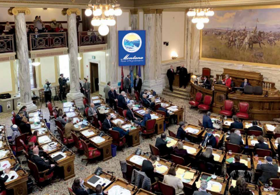Legislators convene on the House floor as the 67th Montana Legislature kicked off on Jan. 4, 2021. PHOTO COURTESY MARA SILVERS