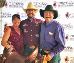 Frontier Days winner: Newt Novich with parents Shadeen and Jay Novich. PHOTO COURTESY NEWT NOVICH