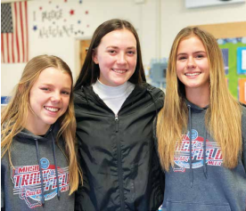 (Left to right) Ayla Janzen-2nd Team All-Conference, Callie Kaiser-1st Team All-Conference and All-State, Emma Konen-2nd Team All-Conference. PHOTO COURTESY KENDALL KELTZ