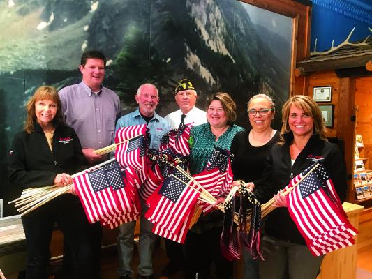 RE/MAX Mountain Property was honored to have donated 300 flags to be placed on Madison Valley veteran’s gravesites for the observance of Memorial Day. Ennis American Legion Post 65 Commander Lee Sargent proudly accepted this donation from the RE/MAX Mountain Property Team: Pam Menzel - agent, Lincoln Roberts - Broker, Bill Mercer - Broker/Owner, Corinna Christensen - agent, Kim Foreman - agent, Laura Gilmore – Broker and Quinn Diamond - owner (not pictured). (Submitted)
