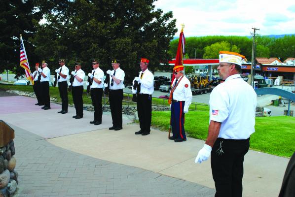 Honor guard The Ennis honor guard prepares to do a gun salute to honor DeBona. (J. Taylor photos)