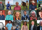 (From left to right) Top row representing land producers: Bret N. Barney of Wyola, Trina Jo Bradley of Valier, Lorents Grosfield of Big Timber, Kameron Kelsey of Gallatin Gateway, Heath Martinell of Dell and Gregory Schock of St. Ignatius. Second row representing conservation groups: Jonathan Bowler of Swan Valley, Caroline Byrd of Bozeman, Erin Edge of Missoula, Nick Gevock of Helena, Robyn King of Yaak and Cole Mannix of Helena. Representing the professional outdoor industry: Anne Schuschke of East Glacie