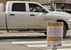 The traffic calming study displays signs about the online survey to share input. PHOTO BY HANNAH KEARSE