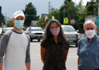 Therese Picasso-Edwards, center, and Stephen Kalb-Koenigsfeld, left, of the Red Lodge Community Foundation, and foundation board member Don Redfoot stand on Broadway in Red Lodge on Wednesday, August 5, 2020. Credit: Casey Page, Billings Gazette