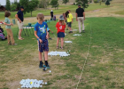 Good Thymes campers learn some tennis skills at the Ennis tennis courts in July. PHOTOS COURTESY GLORIA MONTGOMERY