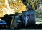 A delivery truck and an oversized hay hauler collided, resulting in a fatality, Friday, February 22. (C. Leonard)